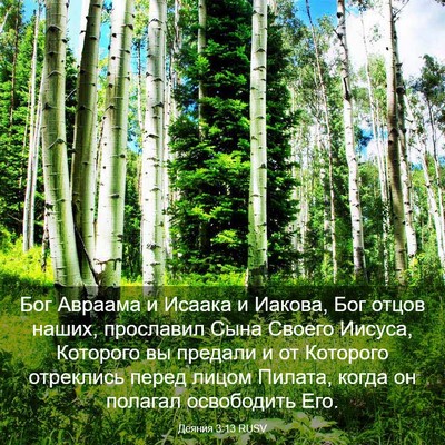 Picture 03 - Деяния 3:13 RUSV - Бог Авраама и Исаака и - Bible Verse Picture