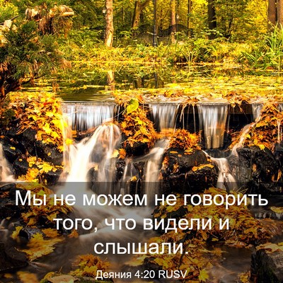 Picture 03 - Деяния 4:20 RUSV - Мы не можем не говорить - Bible Verse Picture