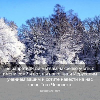Picture 03 - Деяния 5:28 RUSV - не запретили ли мы вам - Bible Verse Picture