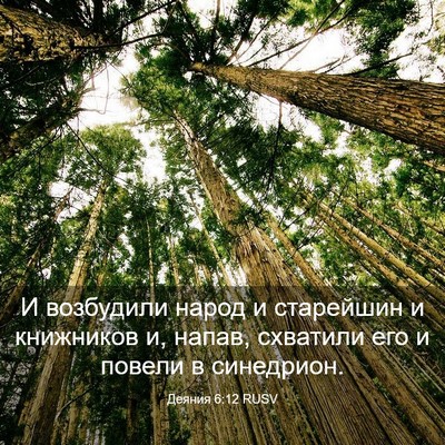 Picture 03 - Деяния 6:12 RUSV - И возбудили народ и - Bible Verse Picture