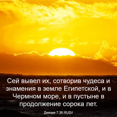Picture 03 - Деяния 7:36 RUSV - Сей вывел их, сотворив - Bible Verse Picture