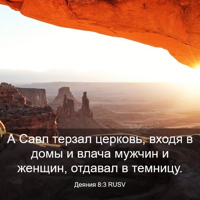 Picture 03 - Деяния 8:3 RUSV - А Савл терзал церковь, - Bible Verse Picture
