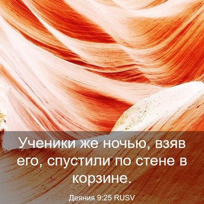 Picture 03 - Деяния 9:25 RUSV - Ученики же ночью, взяв его, - Bible Verse Picture
