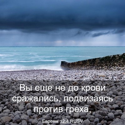 Picture 03 - Евреям 12:4 RUSV - Вы еще не до крови - Bible Verse Picture