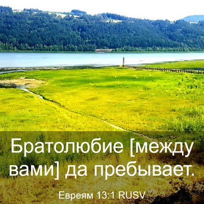 Picture 03 - Евреям 13:1 RUSV - Братолюбие [между вами] да - Bible Verse Picture