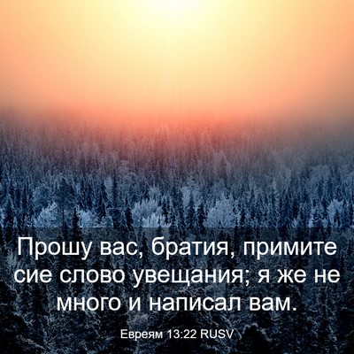 Picture 03 - Евреям 13:22 RUSV - Прошу вас, братия, примите - Bible Verse Picture