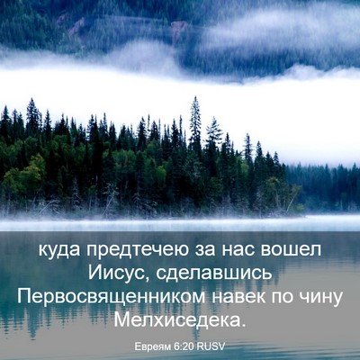 Picture 03 - Евреям 6:20 RUSV - куда предтечею за нас - Bible Verse Picture