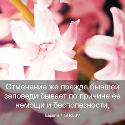 Picture 03 - Евреям 7:18 RUSV - Отменение же прежде бывшей - Bible Verse Picture