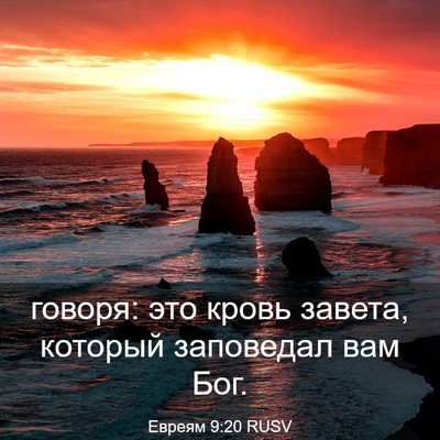 Picture 03 - Евреям 9:20 RUSV - говоря: это кровь завета, - Bible Verse Picture