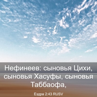 Picture 03 - Ездра 2:43 RUSV - Нефинеев: сыновья Цихи, - Bible Verse Picture
