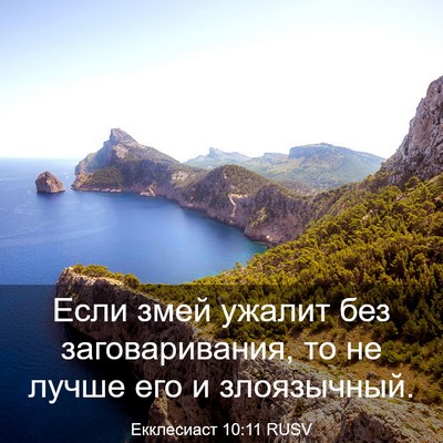 Picture 03 - Екклесиаст 10:11 RUSV - Если змей ужалит без - Bible Verse Picture