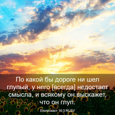 Picture 03 - Екклесиаст 10:3 RUSV - По какой бы дороге ни шел - Bible Verse Picture