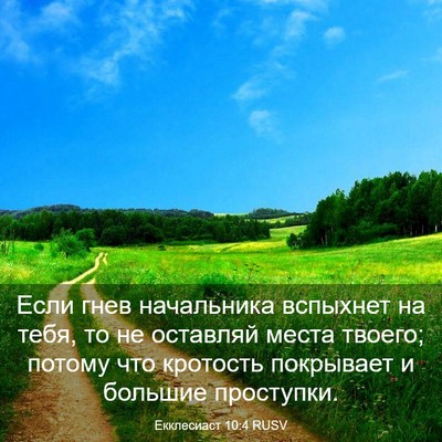 Picture 03 - Екклесиаст 10:4 RUSV - Если гнев начальника - Bible Verse Picture