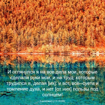 Picture 03 - Екклесиаст 2:11 RUSV - И оглянулся я на все дела - Bible Verse Picture