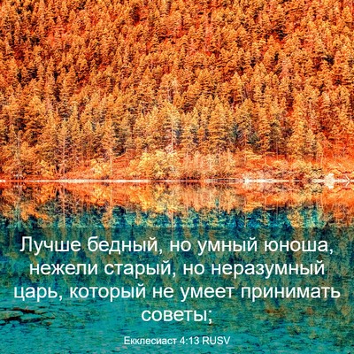 Picture 03 - Екклесиаст 4:13 RUSV - Лучше бедный, но умный - Bible Verse Picture