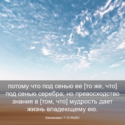 Picture 03 - Екклесиаст 7:12 RUSV - потому что под сенью ее [то - Bible Verse Picture