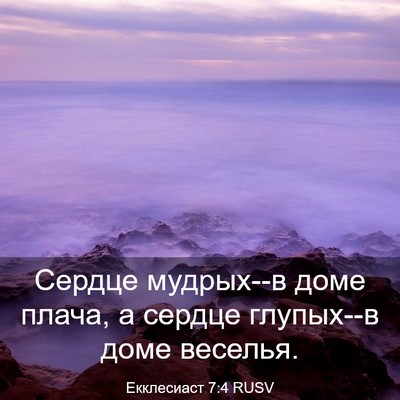 Picture 03 - Екклесиаст 7:4 RUSV - Сердце мудрых--в доме - Bible Verse Picture