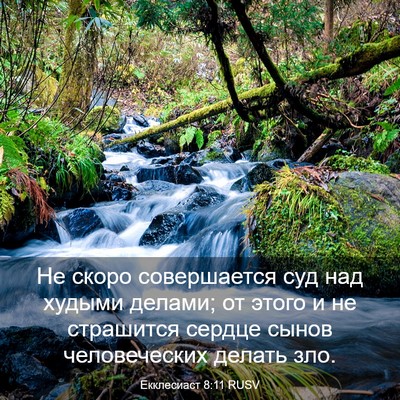 Picture 03 - Екклесиаст 8:11 RUSV - Не скоро совершается суд - Bible Verse Picture