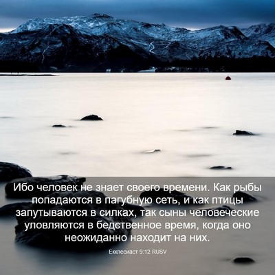 Picture 03 - Екклесиаст 9:12 RUSV - Ибо человек не знает - Bible Verse Picture