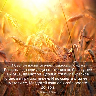 Picture 03 - Есфирь 2:7 RUSV - И был он воспитателем - Bible Verse Picture