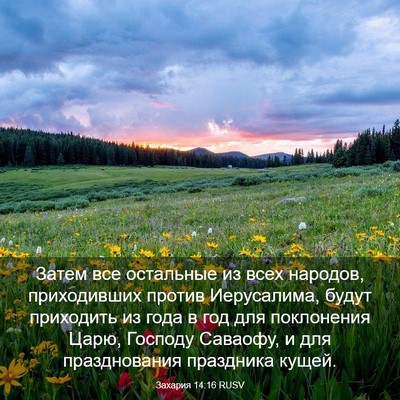 Picture 03 - Захария 14:16 RUSV - Затем все остальные из - Bible Verse Picture