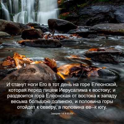 Picture 03 - Захария 14:4 RUSV - И станут ноги Его в тот - Bible Verse Picture