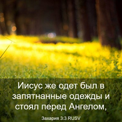 Picture 03 - Захария 3:3 RUSV - Иисус же одет был в - Bible Verse Picture