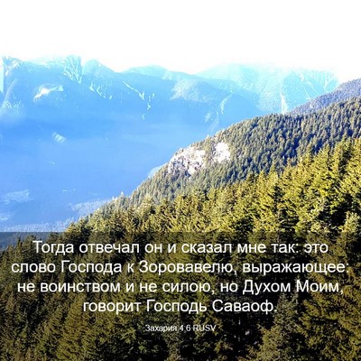 Picture 03 - Захария 4:6 RUSV - Тогда отвечал он и сказал - Bible Verse Picture