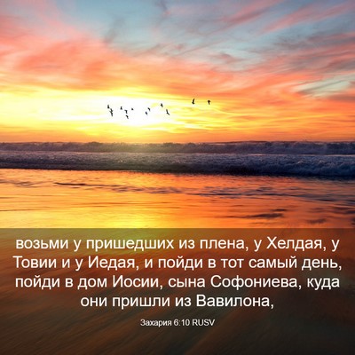 Picture 03 - Захария 6:10 RUSV - возьми у пришедших из - Bible Verse Picture