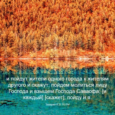 Picture 03 - Захария 8:21 RUSV - и пойдут жители одного - Bible Verse Picture
