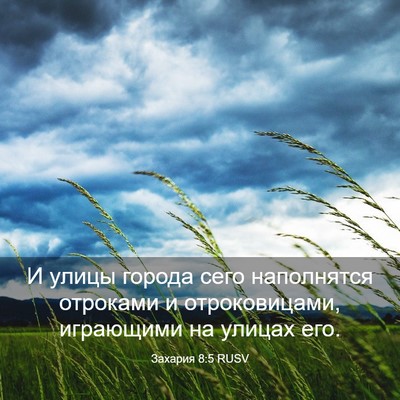 Picture 03 - Захария 8:5 RUSV - И улицы города сего - Bible Verse Picture