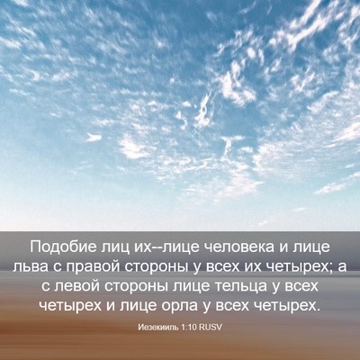 Picture 03 - Иезекииль 1:10 RUSV - Подобие лиц их--лице - Bible Verse Picture