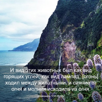 Picture 03 - Иезекииль 1:13 RUSV - И вид этих животных был как - Bible Verse Picture
