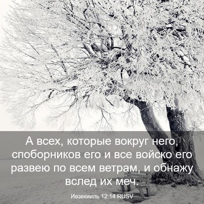Picture 03 - Иезекииль 12:14 RUSV - А всех, которые вокруг - Bible Verse Picture