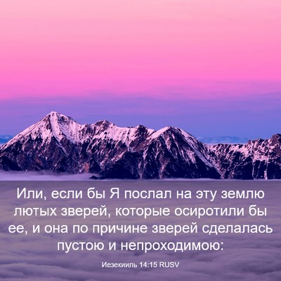 Picture 03 - Иезекииль 14:15 RUSV - Или, если бы Я послал на эту - Bible Verse Picture