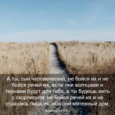 Picture 03 - Иезекииль 2:6 RUSV - А ты, сын человеческий, не - Bible Verse Picture