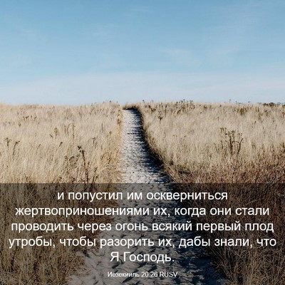 Picture 03 - Иезекииль 20:26 RUSV - и попустил им оскверниться - Bible Verse Picture