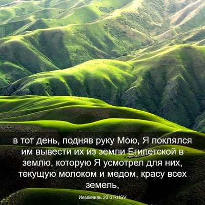 Picture 03 - Иезекииль 20:6 RUSV - в тот день, подняв руку Мою, - Bible Verse Picture