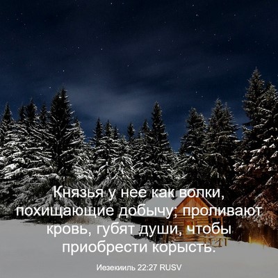 Picture 03 - Иезекииль 22:27 RUSV - Князья у нее как волки, - Bible Verse Picture