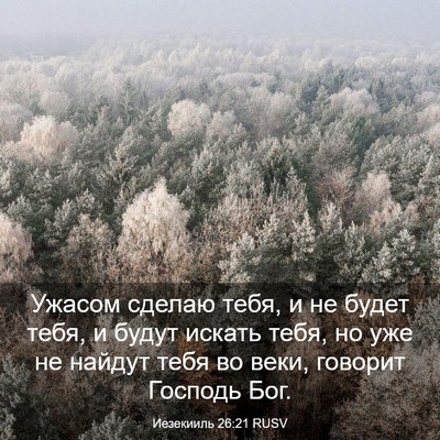 Picture 03 - Иезекииль 26:21 RUSV - Ужасом сделаю тебя, и не - Bible Verse Picture