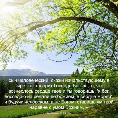 Picture 03 - Иезекииль 28:2 RUSV - сын человеческий! скажи - Bible Verse Picture