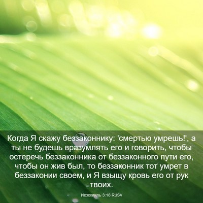 Picture 03 - Иезекииль 3:18 RUSV - Когда Я скажу - Bible Verse Picture