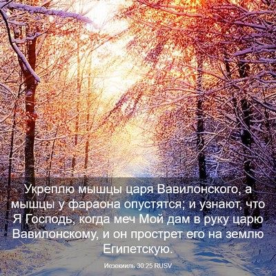 Picture 03 - Иезекииль 30:25 RUSV - Укреплю мышцы царя - Bible Verse Picture