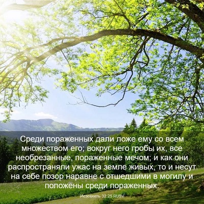 Picture 03 - Иезекииль 32:25 RUSV - Среди пораженных дали ложе - Bible Verse Picture