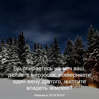 Picture 03 - Иезекииль 33:26 RUSV - Вы опираетесь на меч ваш, - Bible Verse Picture