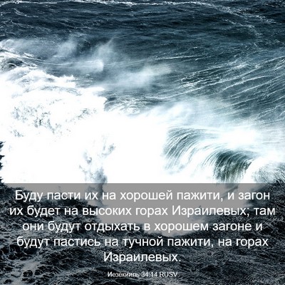 Picture 03 - Иезекииль 34:14 RUSV - Буду пасти их на хорошей - Bible Verse Picture