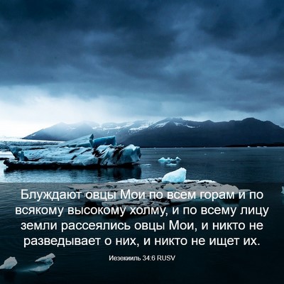 Picture 03 - Иезекииль 34:6 RUSV - Блуждают овцы Мои по всем - Bible Verse Picture