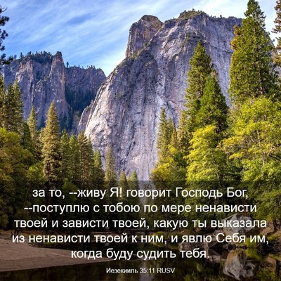 Picture 03 - Иезекииль 35:11 RUSV - за то, --живу Я! говорит - Bible Verse Picture