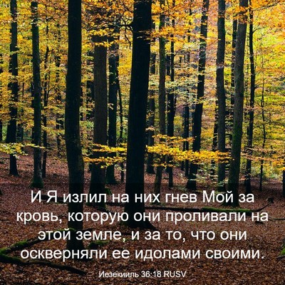 Picture 03 - Иезекииль 36:18 RUSV - И Я излил на них гнев Мой за - Bible Verse Picture
