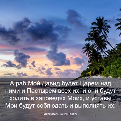 Picture 03 - Иезекииль 37:24 RUSV - А раб Мой Давид будет Царем - Bible Verse Picture